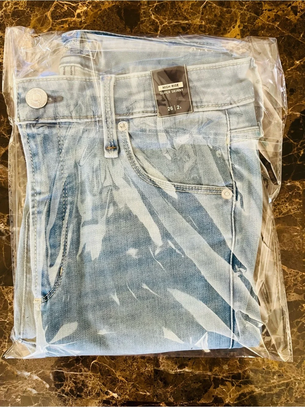 Abercrombie & Fitch Men's Light Blue High-Rise Super Skinny Jeans- NEW